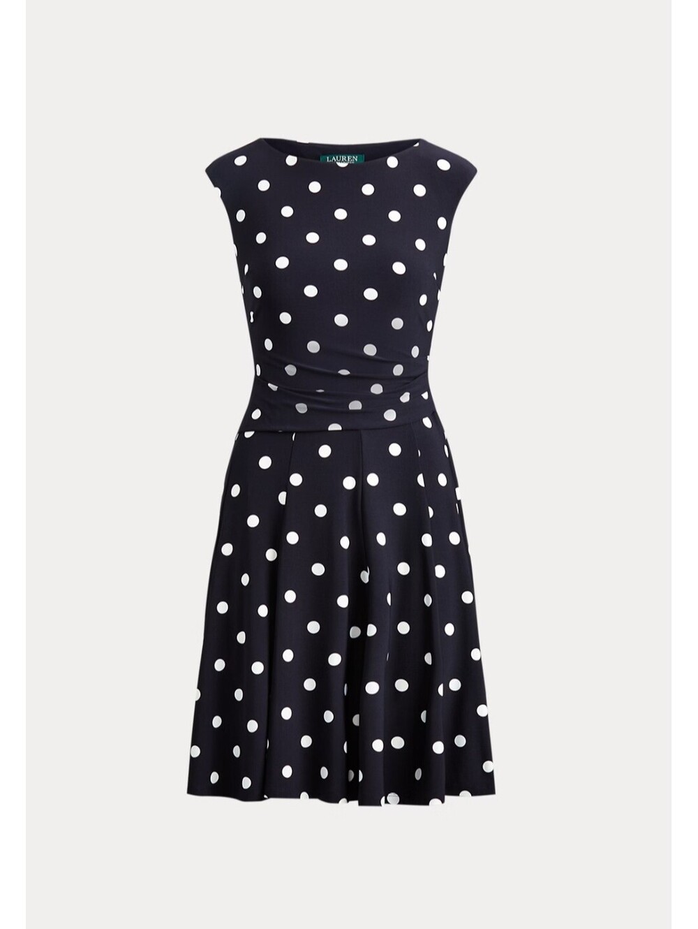 Lauren Ralph Lauren black polka dot jersey dress